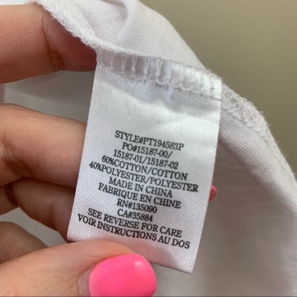 Peloton Scoop Neck Multi-Color Logo Print White/Gray Long Sleeve Top - Picture 4 of 5